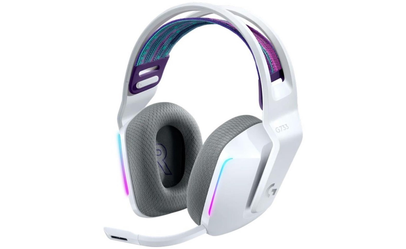 Logitech G G733 Lightspeed Wireless RGB Gaming Headset (White) 981000886