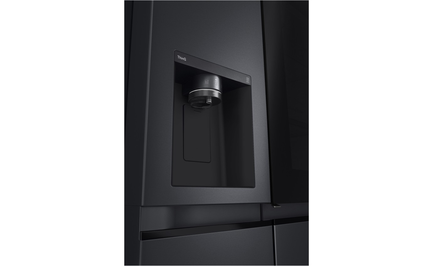 LG 635L InstaView Side By Side Fridge (Matte Black) GSV600MBLC