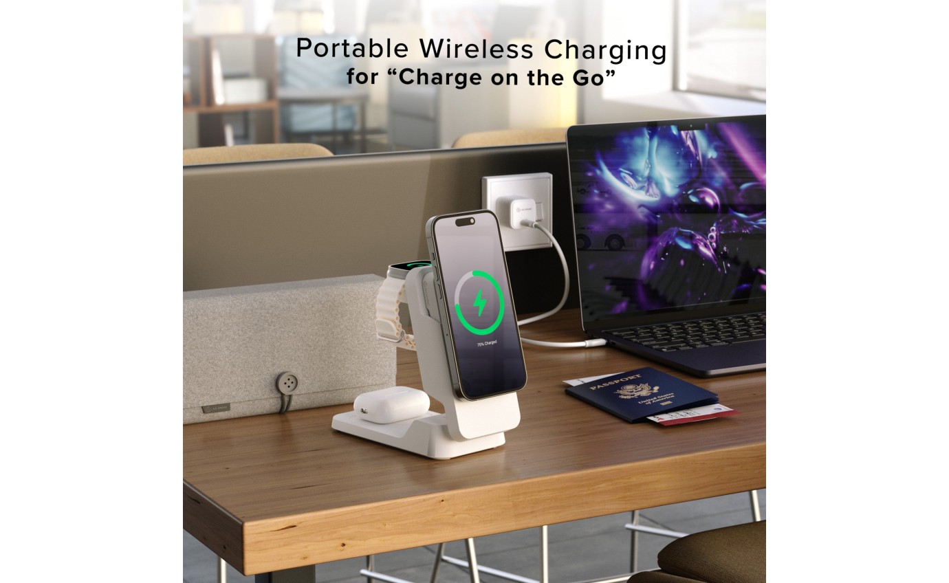 Alogic Matrix Ultimate 3-in-1 Wireless Charger with MagSafe Power Bank MFPB5KMG