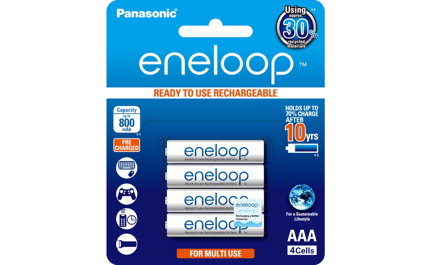 Panasonic Panasonic Eneloop AAA Rechargeable Batteries (4 Pack) BK4MCCE4BA