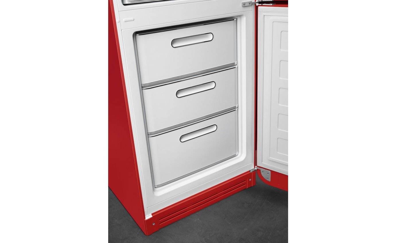 Smeg 331L 50s Style Retro Bottom Mount Fridge (Red) FAB32RRD5AU