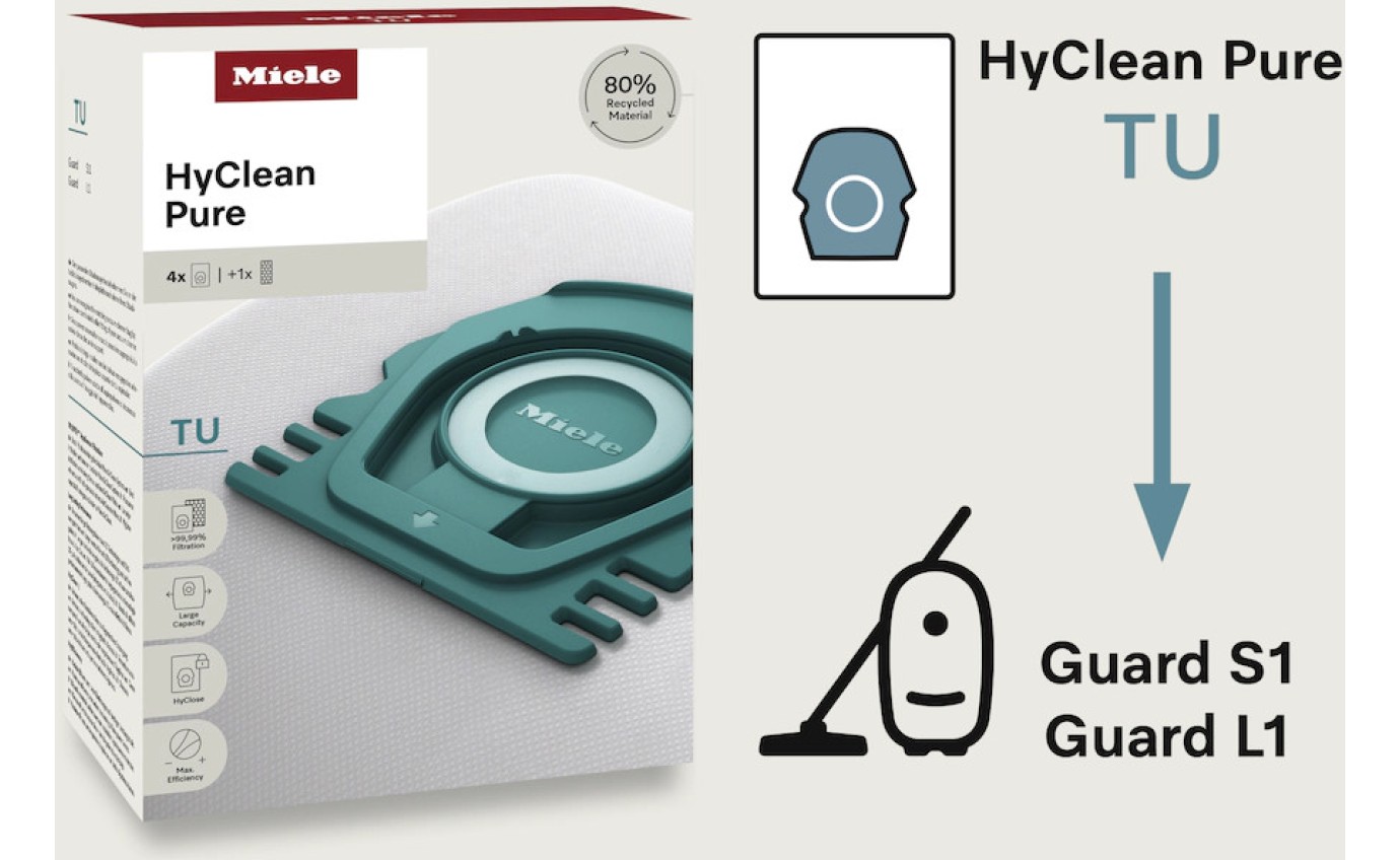 Miele HyClean Pure TU Vacuum Cleaner Bags (4 Pack) 12557060