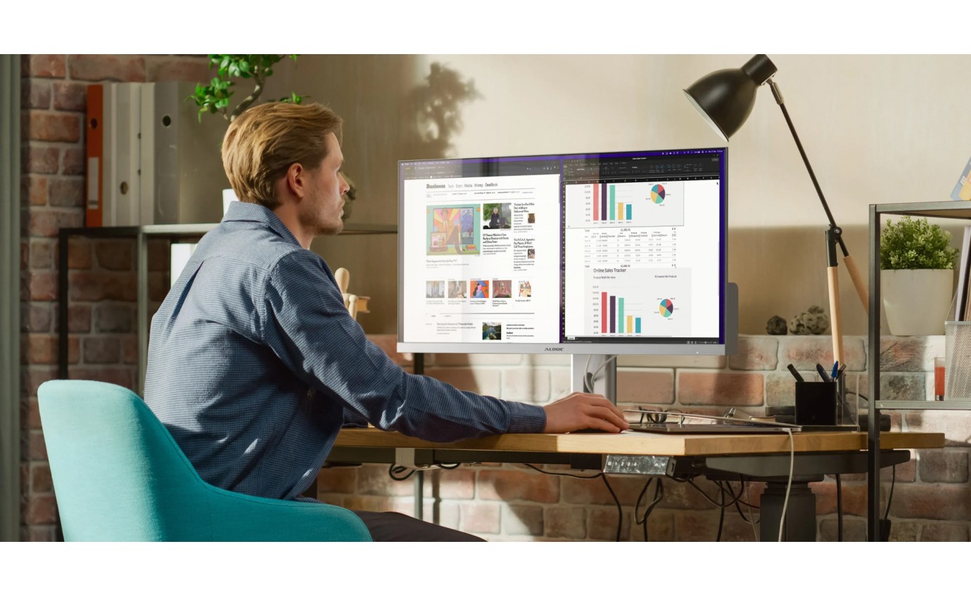 ALOGIC 40 inch Edge 21:9 Ultrawide QHD 100Hz Monitor with USB-C Dock & 90W Power Delivery 40C2KPD