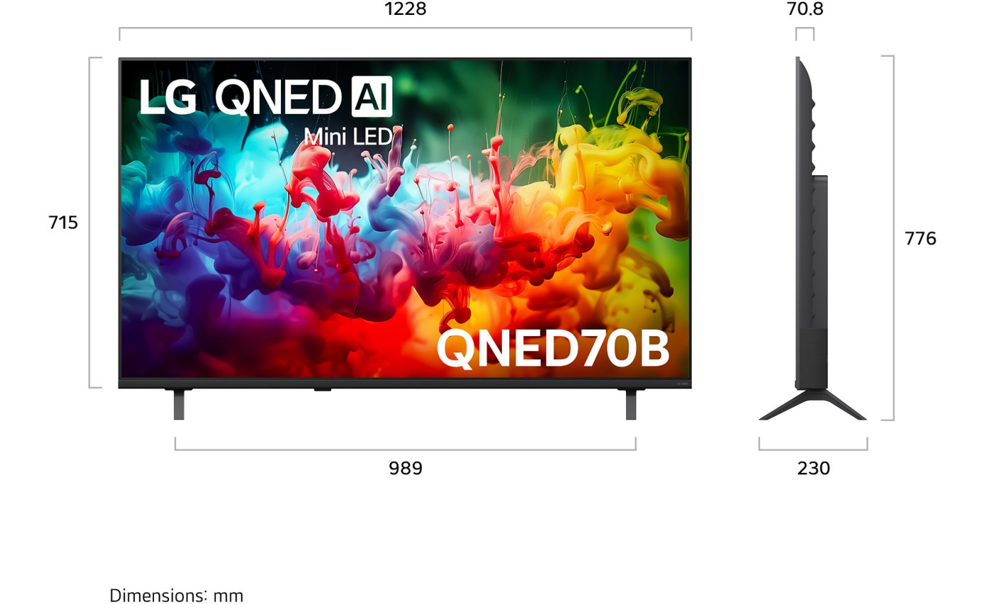 LG 55 inch QNED70B evo AI Mini LED 4K Smart TV 55QNED70BSA