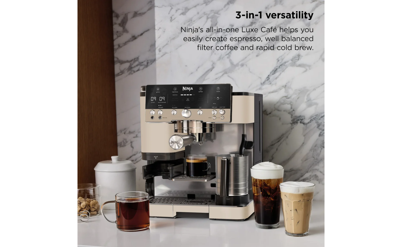 Ninja Luxe Cafe&trade; Premier Espresso Machine (Oat Milk) ES601WHANZ