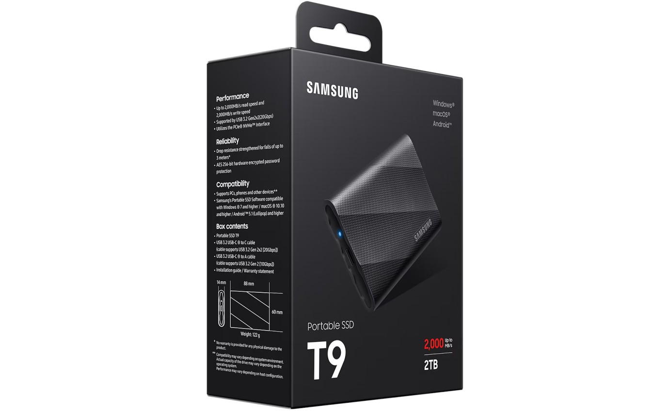 Samsung 2TB Portable SSD T9 MUPG2T0BWW
