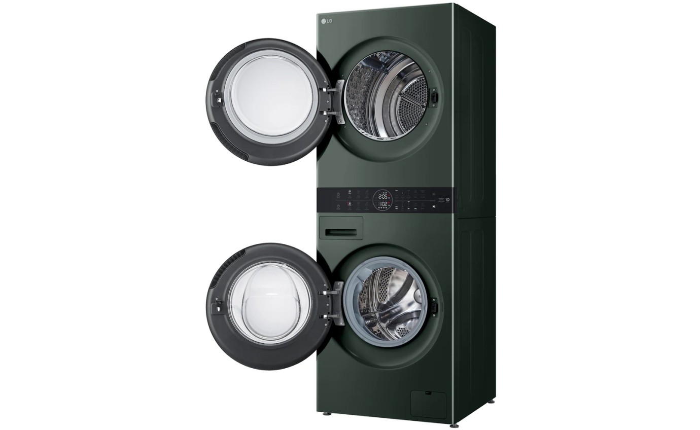 LG 12/10kg WashTower&trade; Stacked Washer Dryer (Forest Green) WWT1210FGX