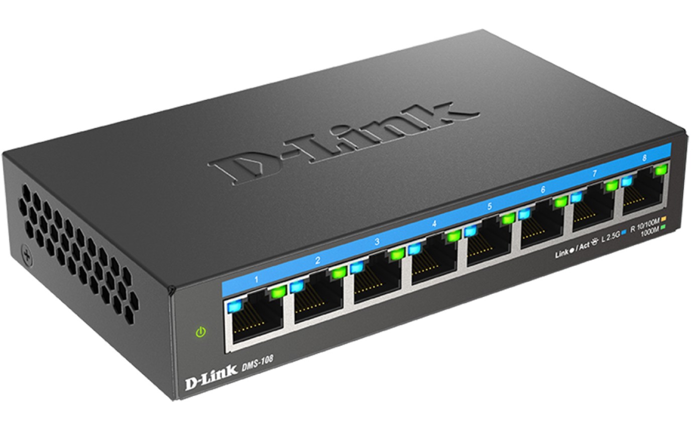 D-Link 8-Port Multi-Gigabit Desktop Switch (Metal Housing) DMS108