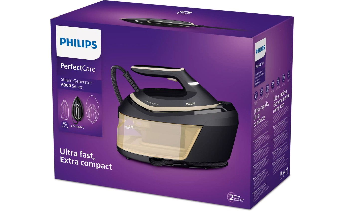 Philips PerfectCare 6000 Series Steam Generator Iron (Black/Gold) PSG606480