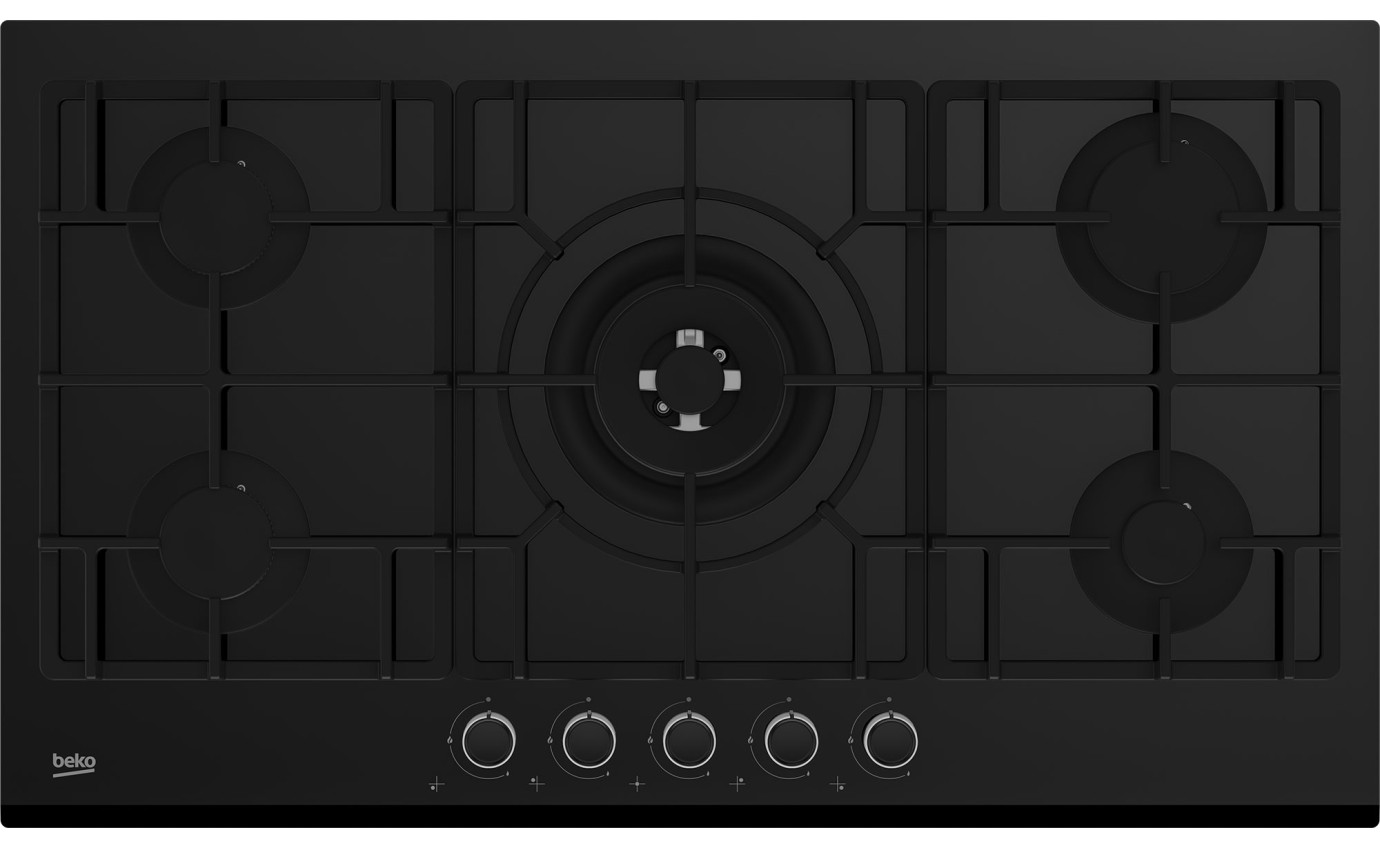 Beko 90cm Black Glass Gas Cooktop BCT90GG1