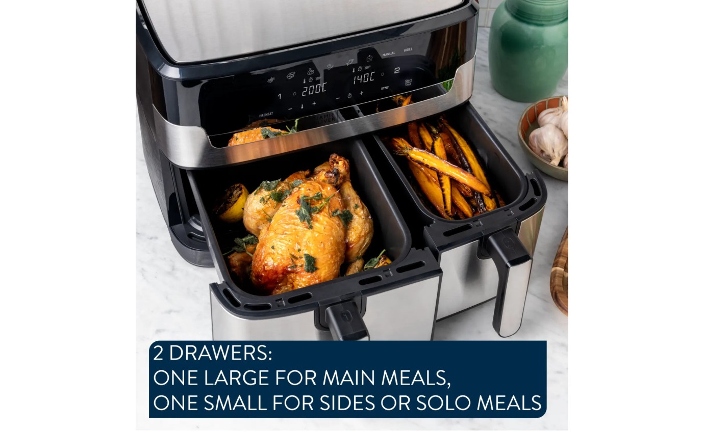 Tefal Jamie Oliver Dual Easy Fry Air Fryer 8.3L EY905J