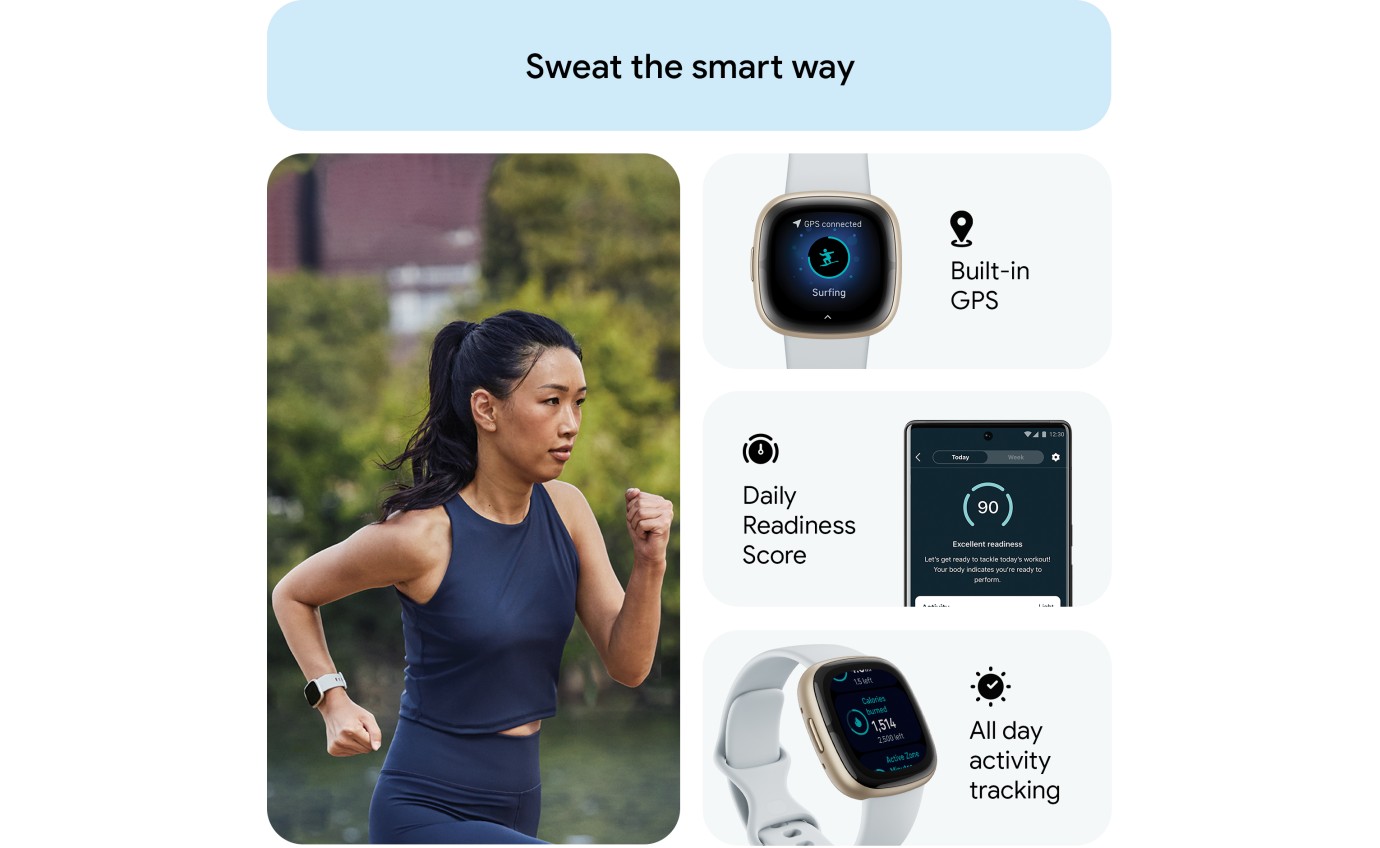 Fitbit Sense 2 Smartwatch (Blue Mist/Pale Gold) FB521GLBMFRCJK