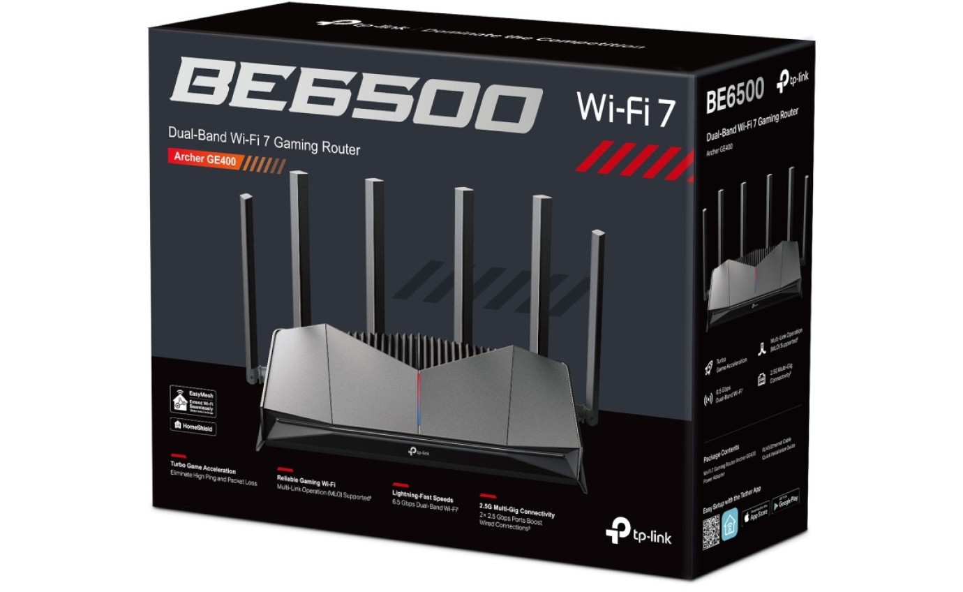 TP-Link BE6500 Dual-Band Wi-Fi 7 Gaming Router ARCHERGE400