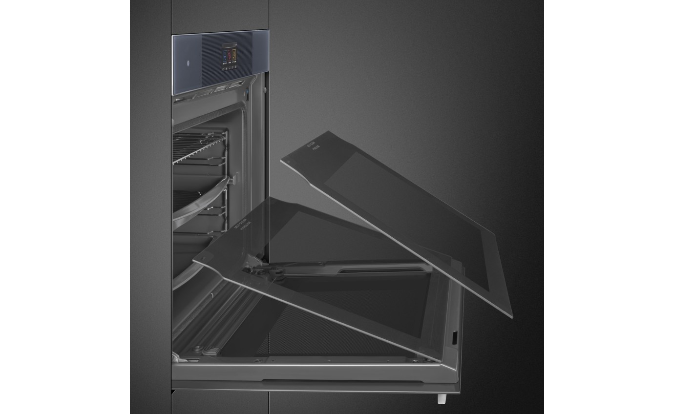 Smeg 60cm Linea Galileo Pyrolytic Oven with Added Steam - Neptune Grey SOPA6104S2PG