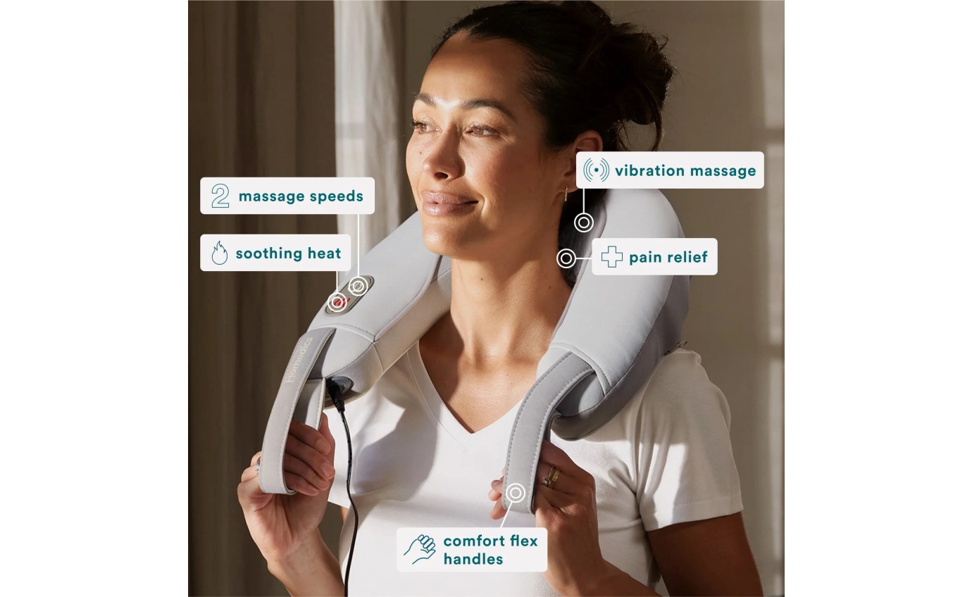 Homedics Vibration Neck Massager with Heat (Grey) NMSQ217HGYAU