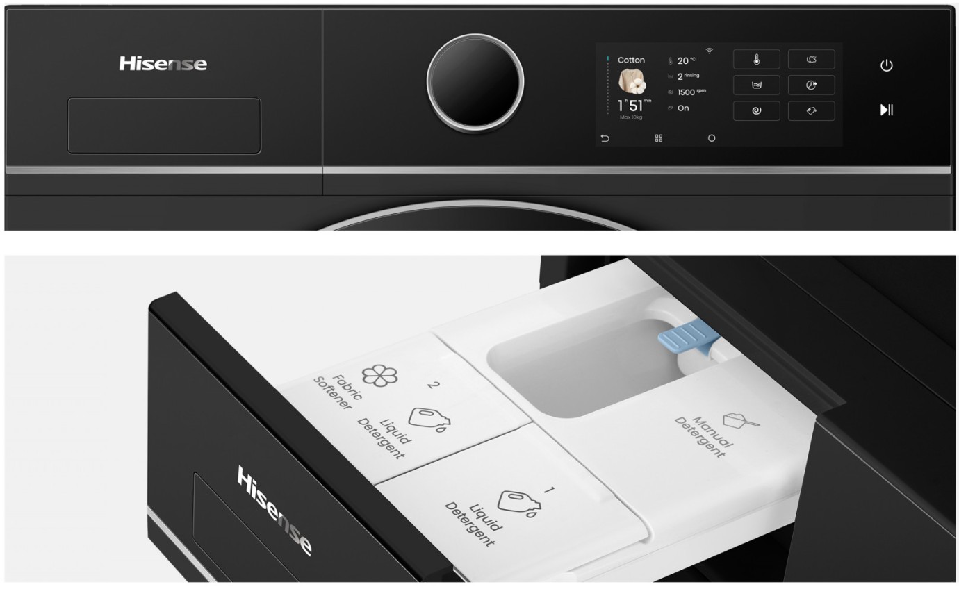 Hisense 10kg Series 8i Front Load Washing Machine (Charcoal Black) HWF8I1015BX