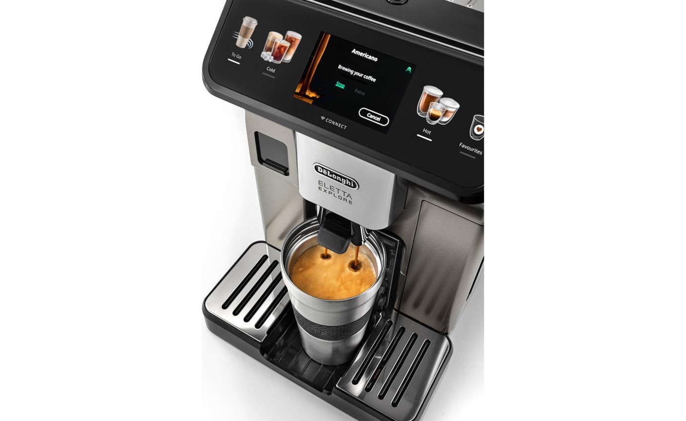 DeLonghi Eletta Explore Titanium Coffee Machine ECAM45086T