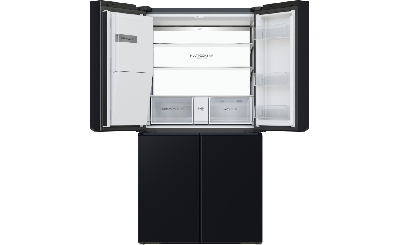 Haier 601L 600 Series Quad Door Refrigerator Freezer (Black) HRF680YZC