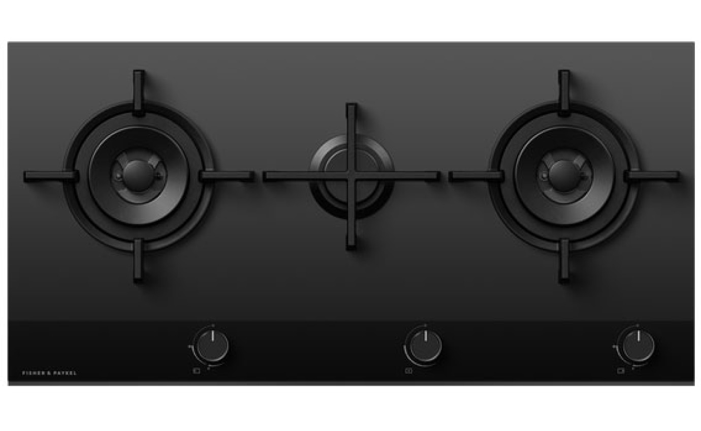 Fisher & Paykel 90cm Series 9 3 Burner Gas Cooktop, LPG CG903DLPGB4