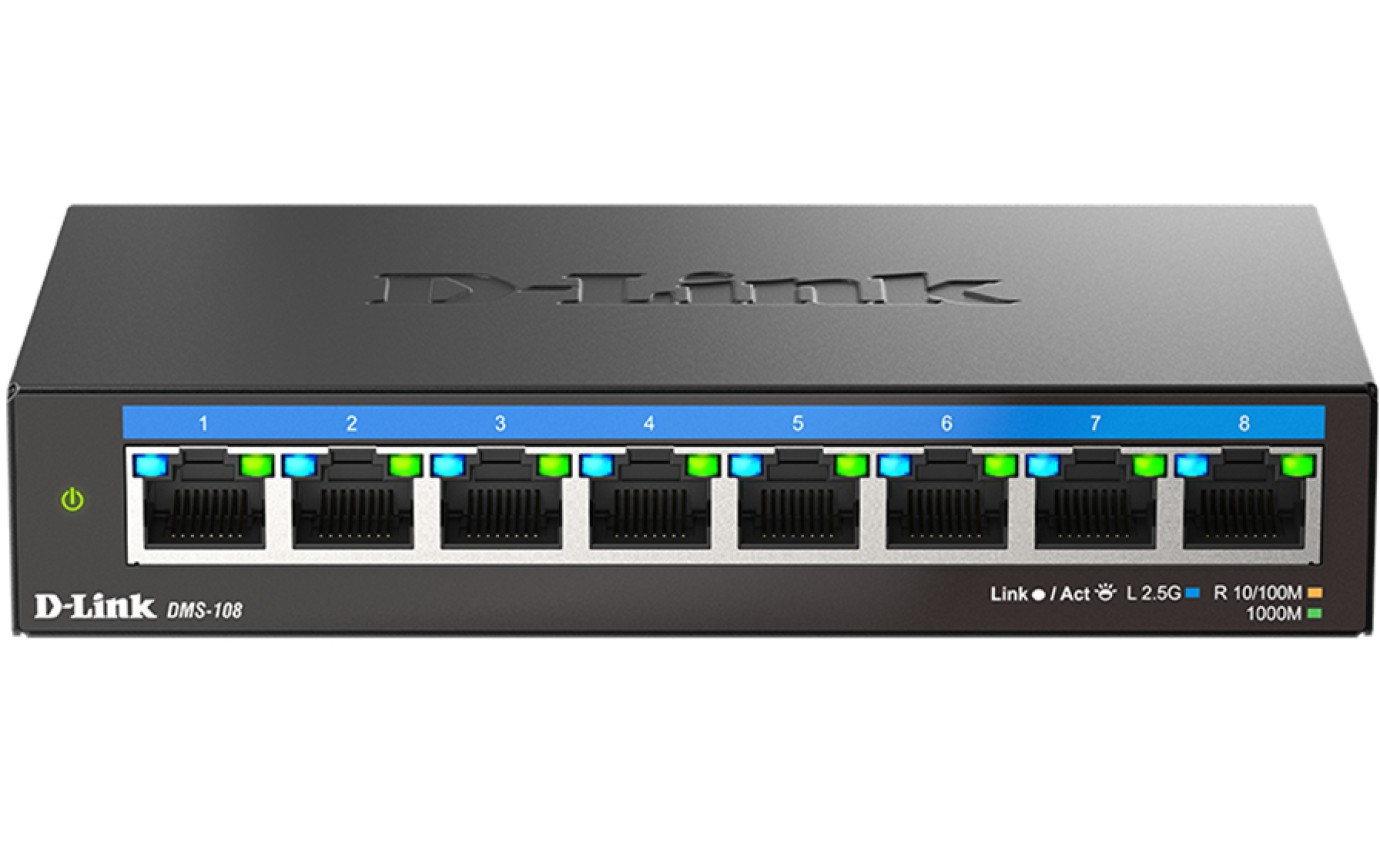 D-Link 8-Port Multi-Gigabit Desktop Switch (Metal Housing) DMS108
