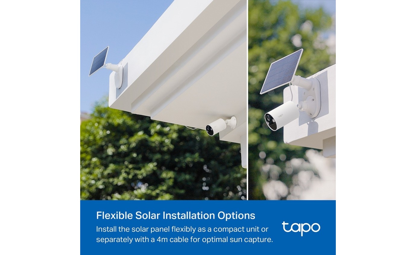Tapo 2K 3MP Smart Wire-Free Indoor/Outdoor Solar-Powered Security Camera Kit TAPOC410KIT