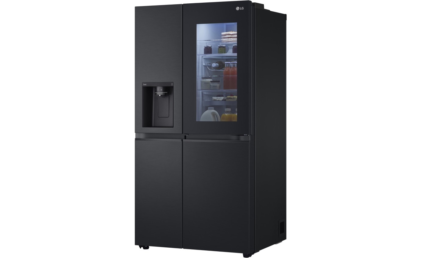 LG 635L InstaView Side By Side Fridge (Matte Black) GSV600MBLC