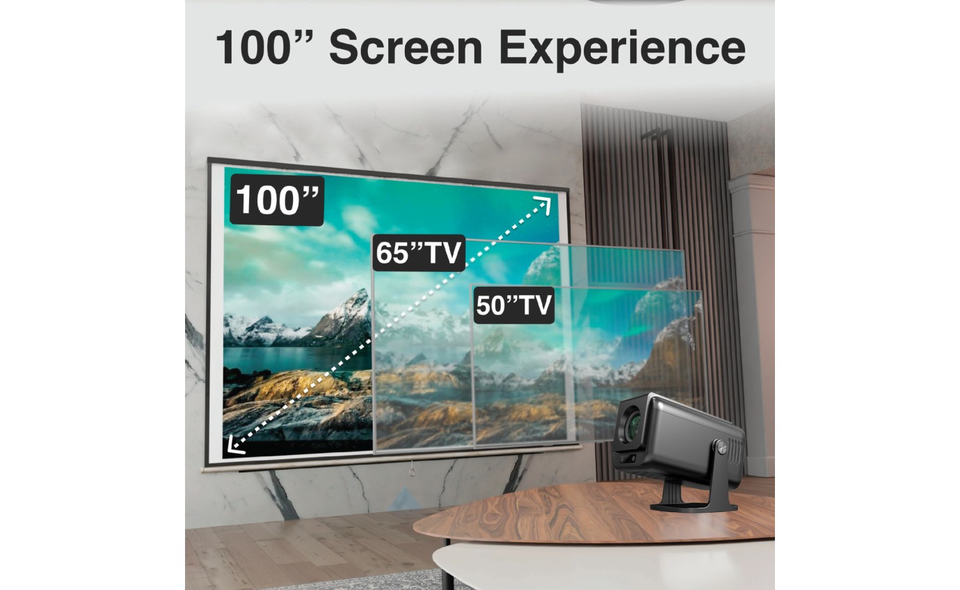 Laser 1080p Android Multi-Angle LED Projector Black PJTUFHA3065