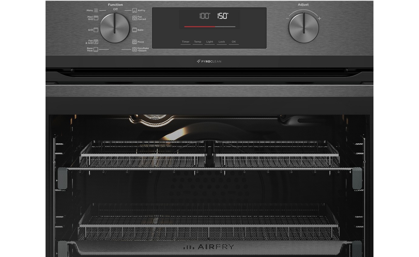 Westinghouse 60cm Multifunction PyroClean Oven with AirFry and SteamBake (Dark Stainless Steel) WVEP6717DD