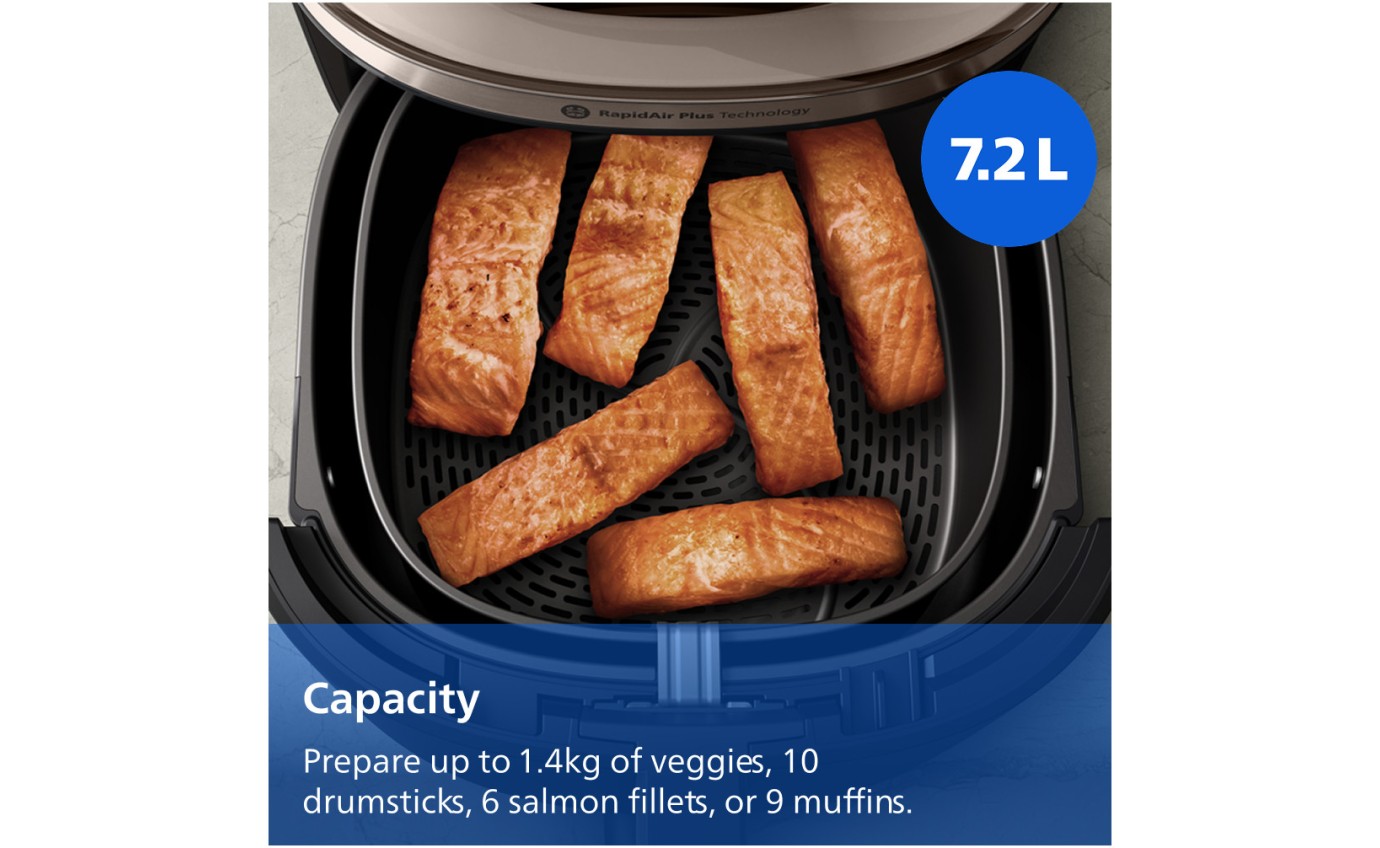 Philips Air Fryer 5000 Series with Steam and Easy Glide Rail 7.2L NA54707
