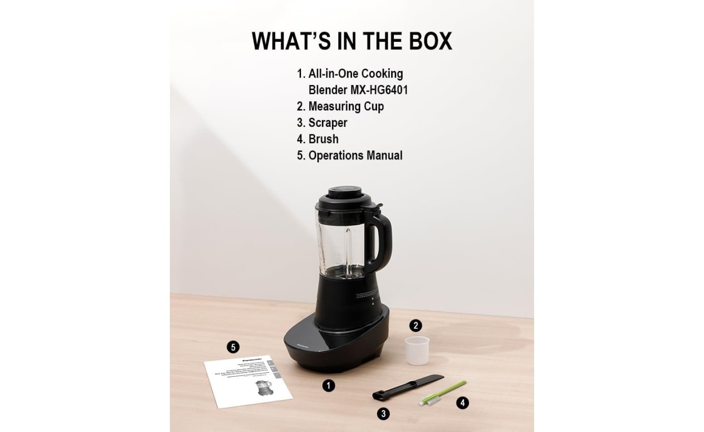 Panasonic All-in-One Hot & Cold Blender with Auto Heat and Blend Cooking Programs MXHG6401KST