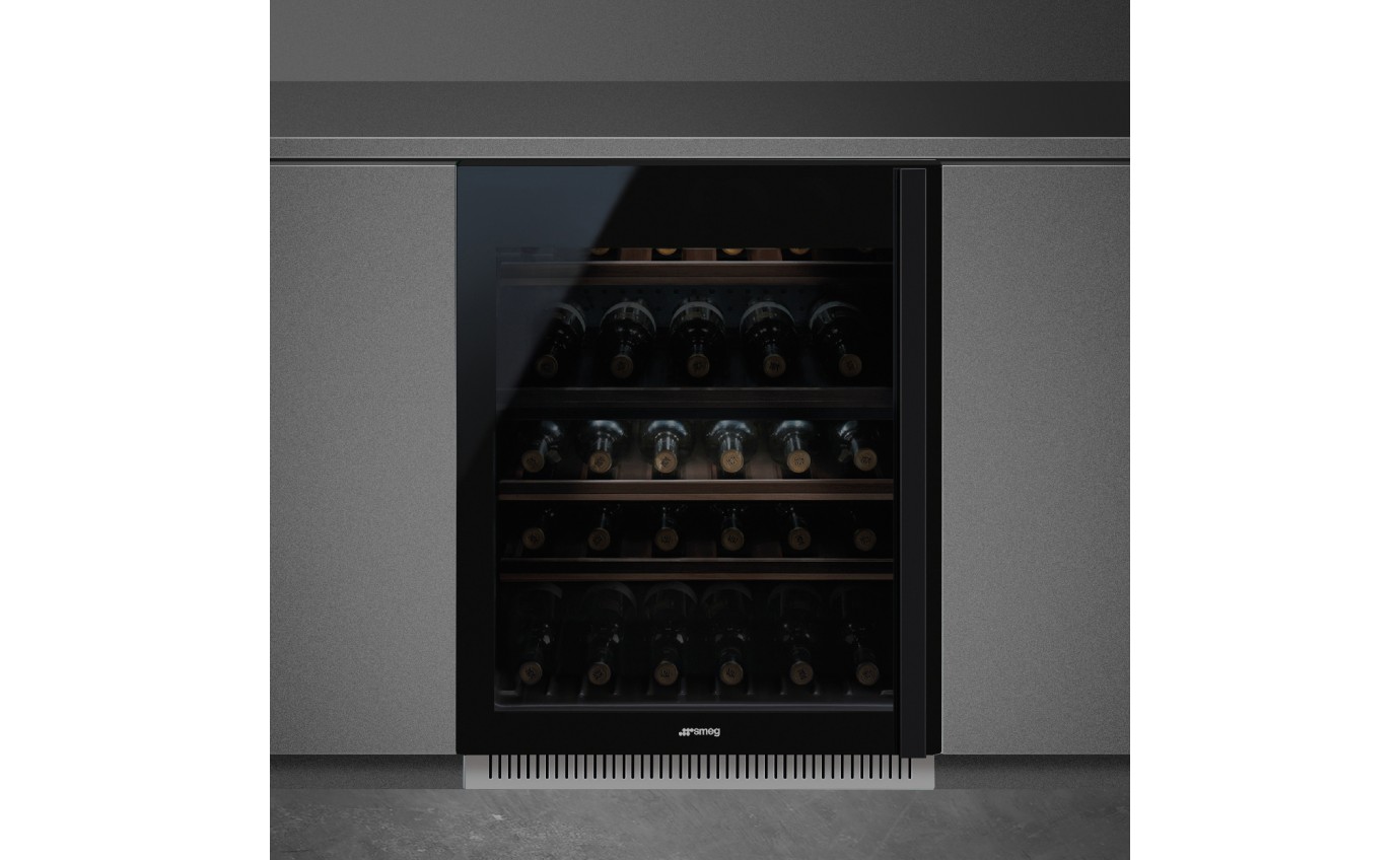 Smeg 82cm Dolce Stil Novo Built-In Wine Cooler (Black) CVI638LN3