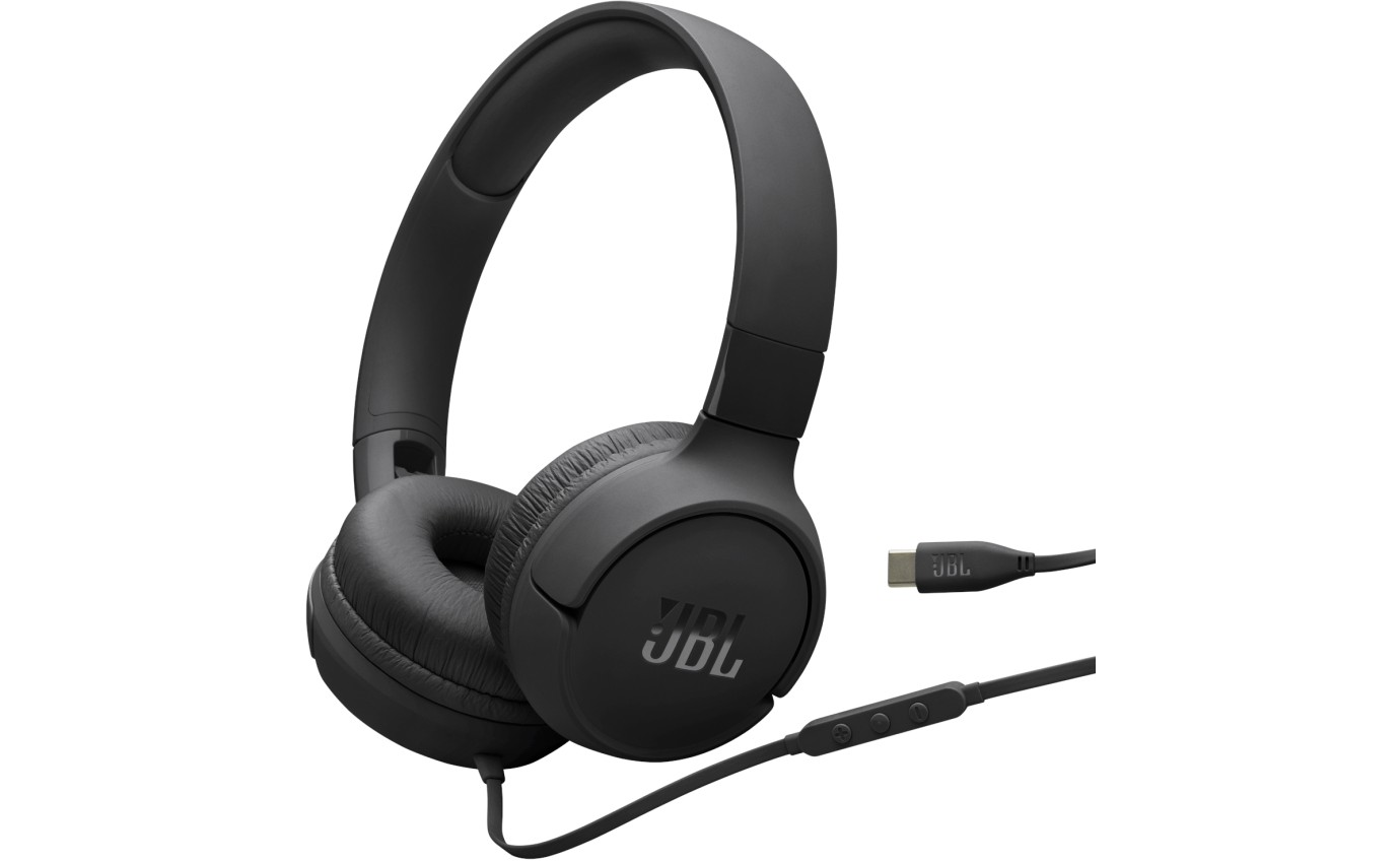 JBL Tune 520C USB-C Hi-Res On-Ear Headphones (Black) JBLT520CBLK
