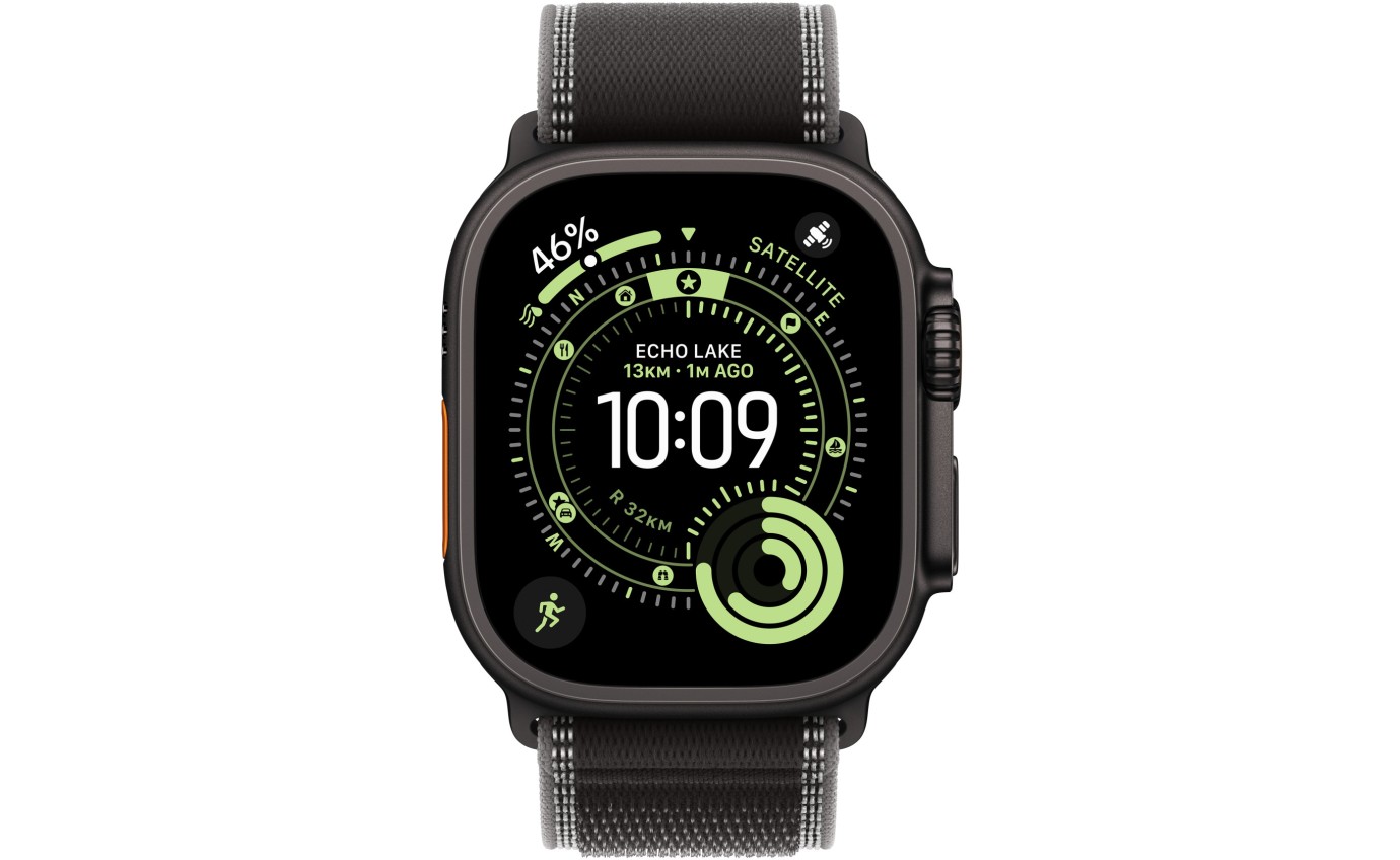 Apple Watch Ultra 3 49mm Black Titanium Case with Black/Charcoal Trail Loop (S/M) MF1D4XA