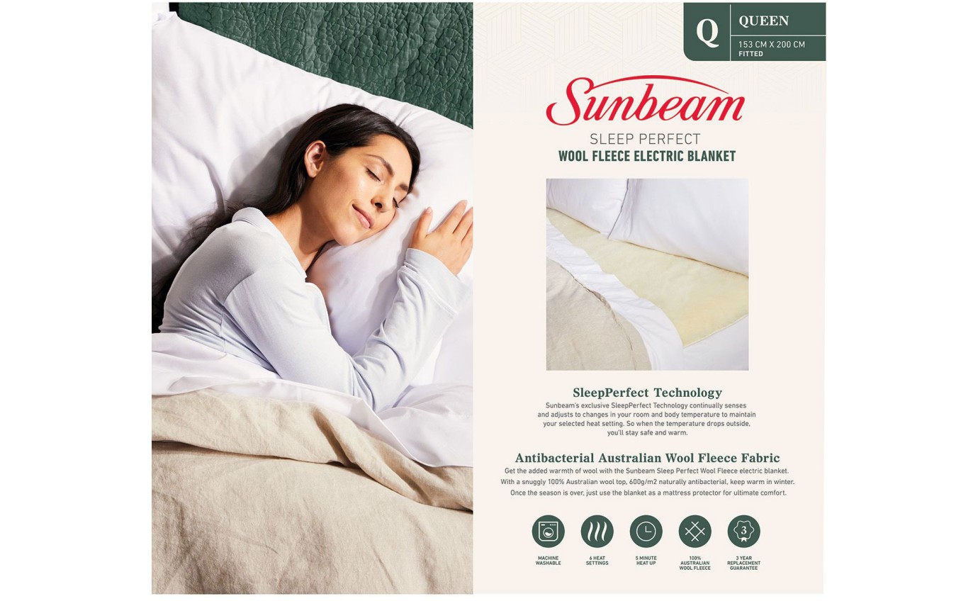 Pillow Sunbeam Antibacterial Electric Blanket Pillow Harvey Norman