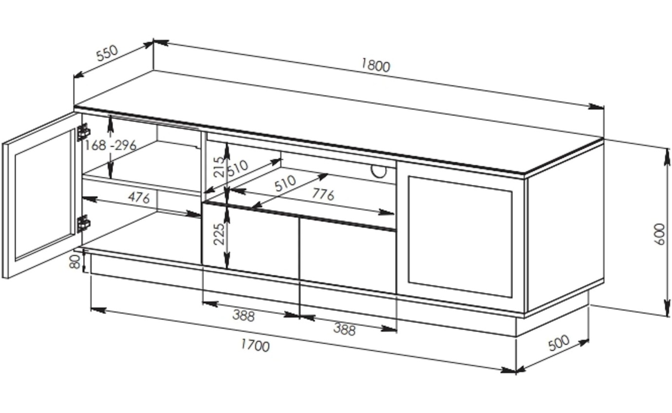 Tauris Titan 1800mm TV Entertainment Unit TITAN1800BLK