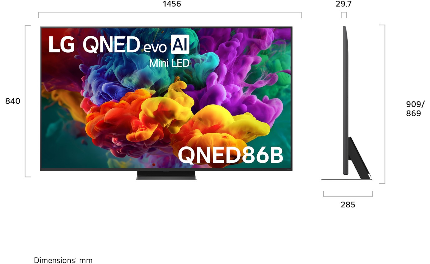 LG 65 inch QNED86B evo AI Mini LED 4K Smart TV 65QNED86BSA