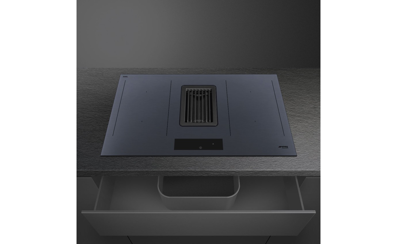 Smeg 83cm Linea Integrated Induction Cooktop (Neptune Grey) HOBD182DG