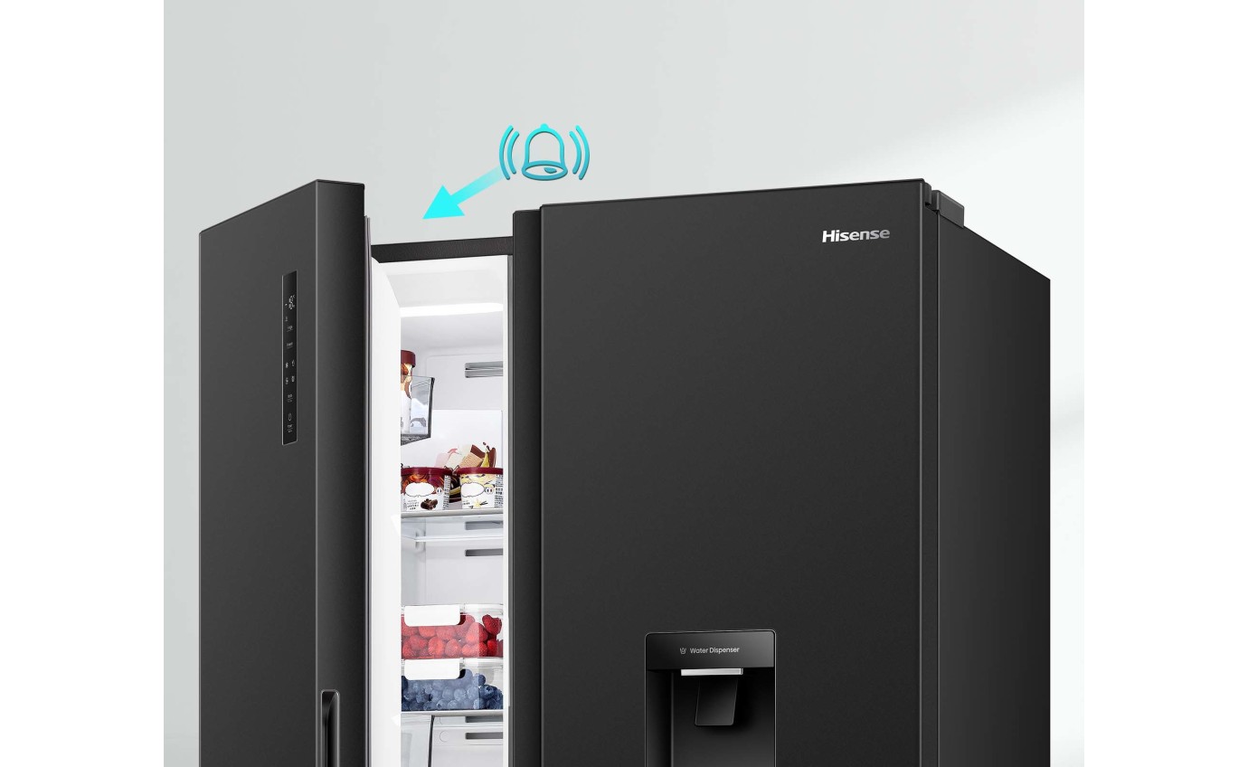 Hisense 541L PureFlat Side by Side Fridge (Black) HRSBS540BW