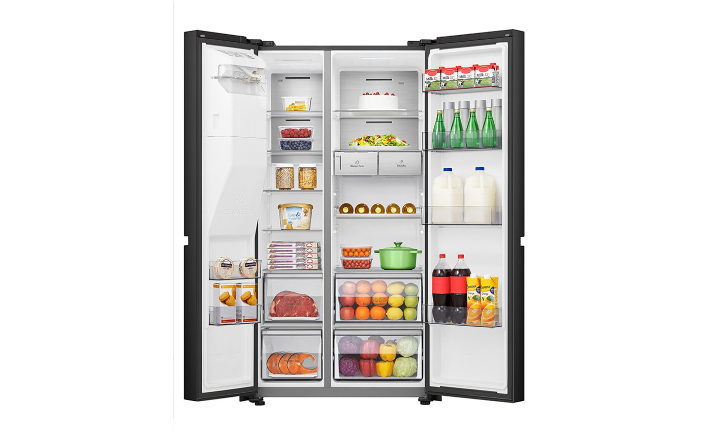 Hisense 632L Side By Side Fridge (Black Stainless Steel) HRSBS632BW