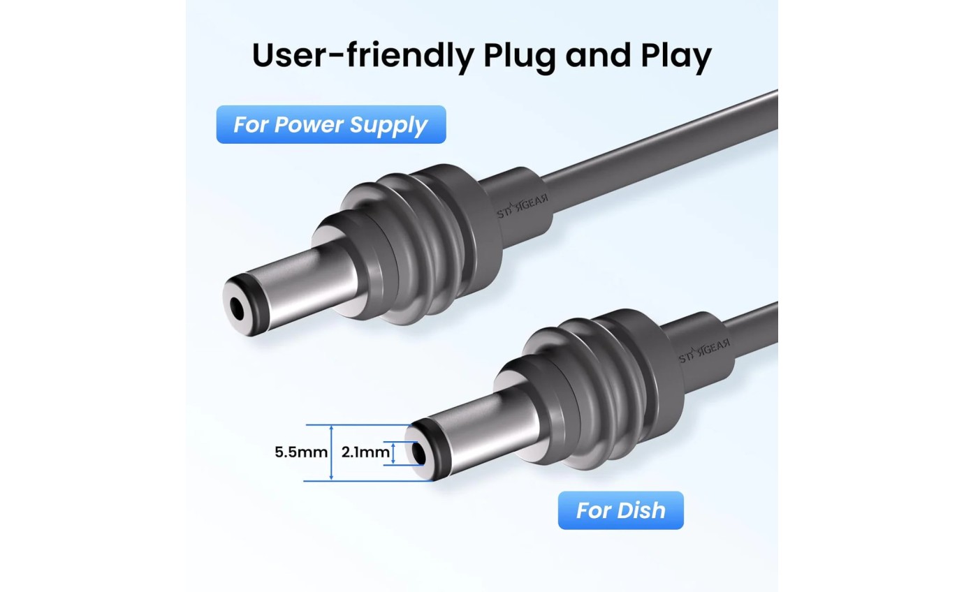 Stargear Mini DC Power Cable Starlink Mini Weatherproof Outdoor (2m) SGM020DC