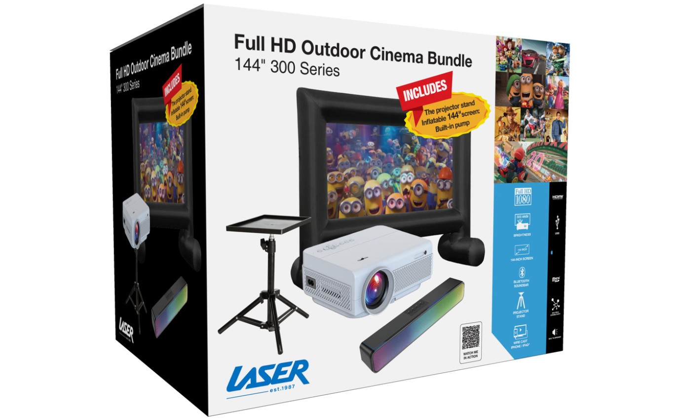 Laser 144 inch FHD Projector Outdoor Cinema Bundle PJOBF144670