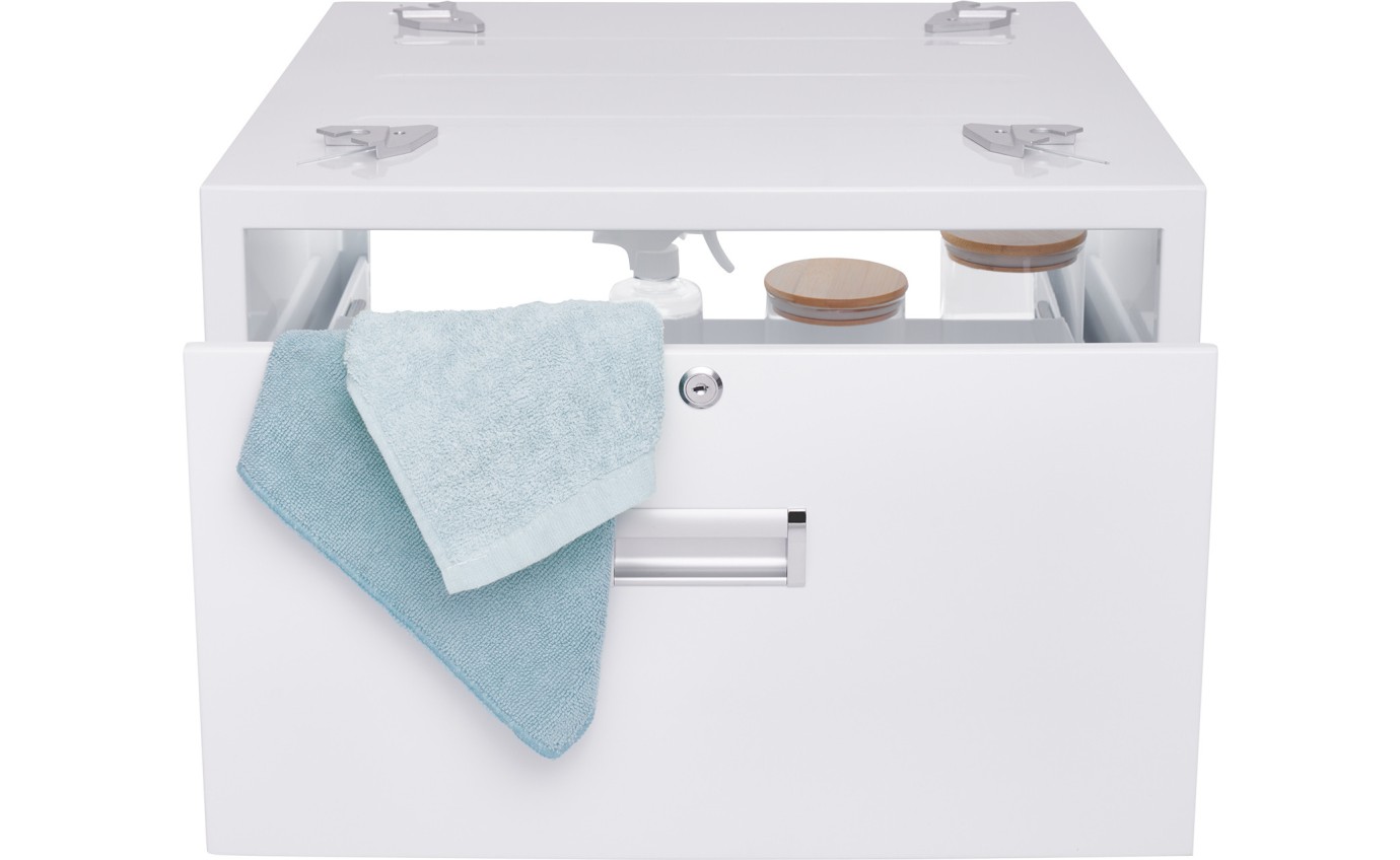 Unilux Laundry Pedestal Stand with Locking Drawer ULX110