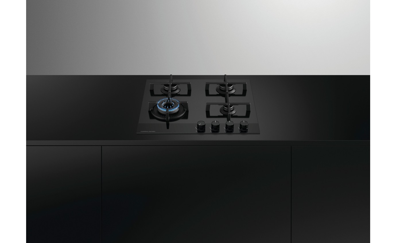 Fisher & Paykel 60cm Series 9 4 Burner Gas Cooktop, Natural Gas CG604DNGGB4
