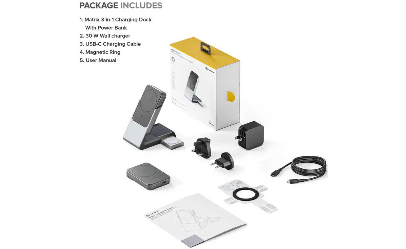 ALOGIC 3-in-1 Magnetic Charging Dock with Power Bank (Black) MSPBDDAWCG