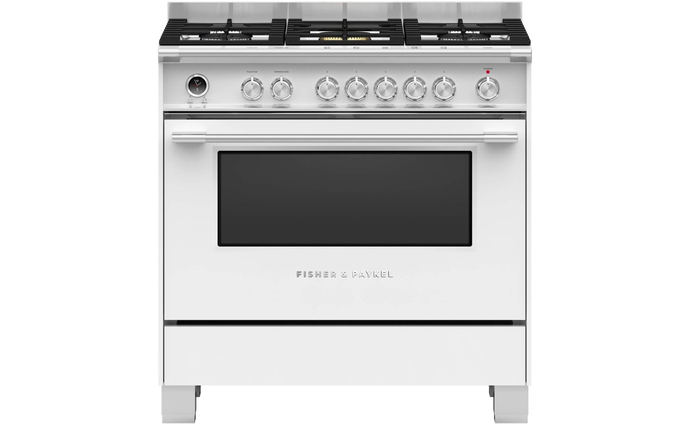 Fisher & Paykel 90cm Series 9 Classic 5 Burner Dual Fuel Pyrolytic Cooker OR90SCG6W1