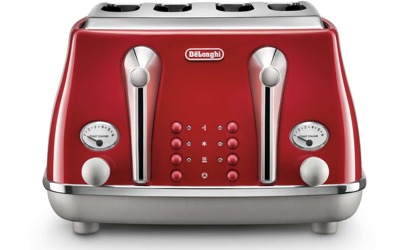 DeLonghi Icona Capitals 4 Slice Toaster (Tokyo Red) CTOC4003R