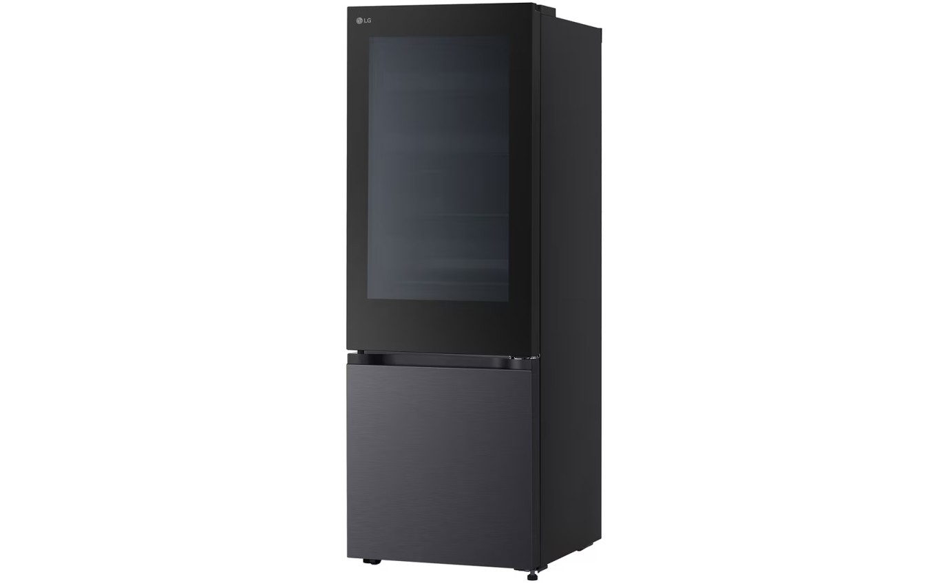 LG 340L Instaview Bottom Mount Fridge (Matte Black) GBV300MBL