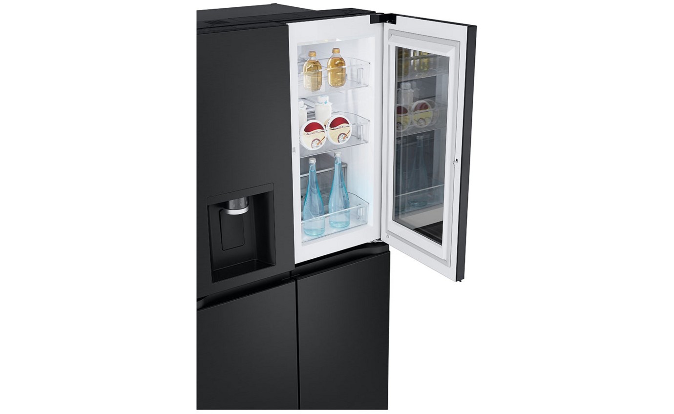 LG 508L InstaView Slim French Door Fridge (Matte Black) GFV500MBLC