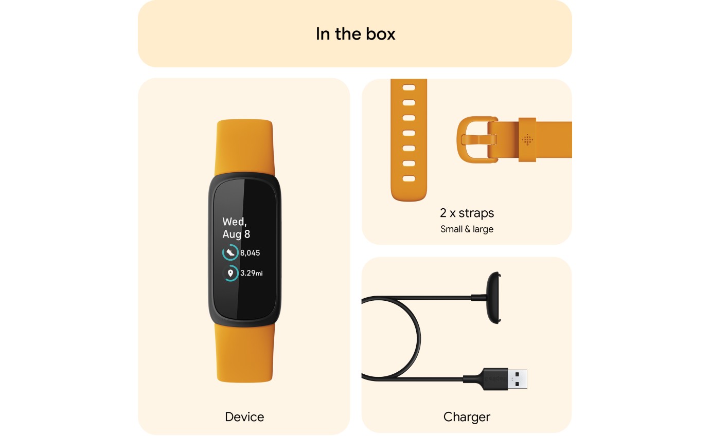 Fitbit Inspire 3 Smartwatch (Morning Glow/Black) FB424BKYWFRCJK