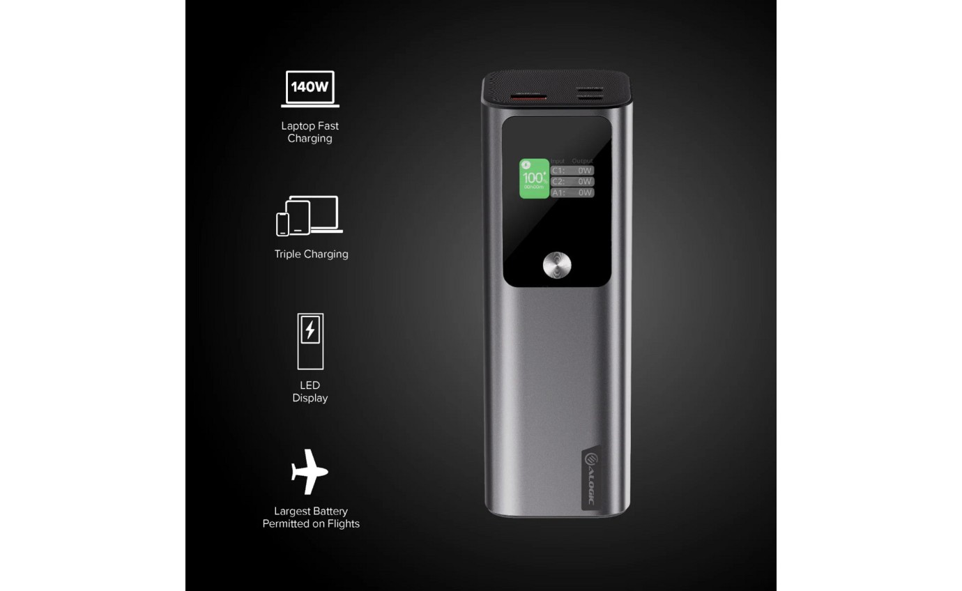 ALOGIC Ark 27000mAh Power Bank with 140W USB-C Charging A27KPB140W